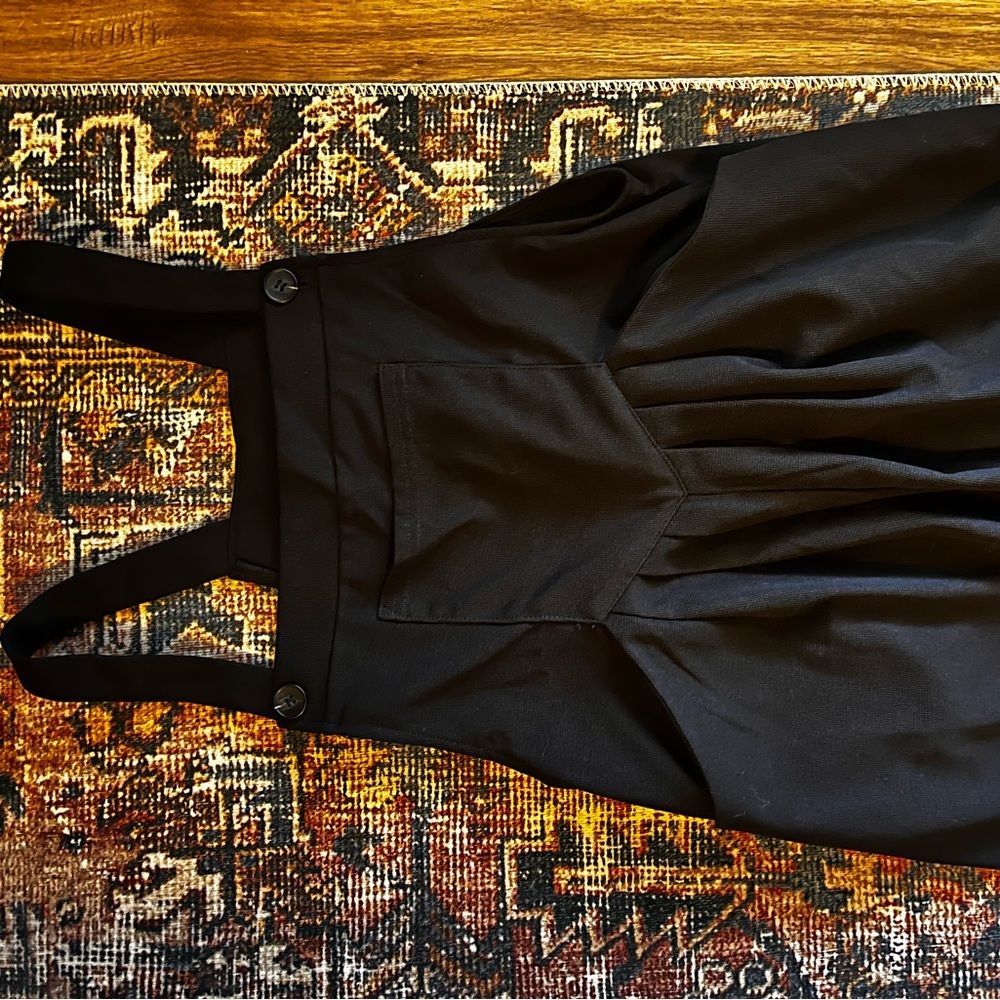 HALARA Black Wide-Leg Bib Jumpsuit with Adjustable Straps - Picture 4 of 5